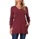 thumbnail image 1 of Suéter de otoño e invierno para mujer INSPIRE CHIC, suéter oversized de manga larga con cuello en V y bolsillos, túnica suelta de punto grueso, top S color rojo vino, 1 of 6