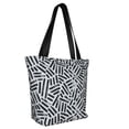 thumbnail image 2 of Gaeub Weave Geometric Printed Tote Bag Grocery Bag Reusable Shoulder Bag with Zip for School Kitchen Park DIY, 2 of 9