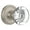 Satin Nickel, variant on nostalgic warehouse round clear crystal door knob with classic rosette