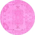thumbnail image 1 of Ahgly Company Indoor Round Abstract Pink Modern Area Rugs, 5' Round, 1 of 4