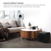 Kanto ORA4MW Pro Audio Bluetooth Desktop Speakers with a Kanto SUB8VMB Sealed Powered 8 Subwoofer and Kanto S6W Angled Desktop Speaker Stands for Large Speakers (2024)