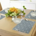 thumbnail image 4 of Ambesonne Vintage Place Mats Set of 4, Moroccan Tile Floral Shapes, Standard Size, Reseda Green Grey Blue, 4 of 6