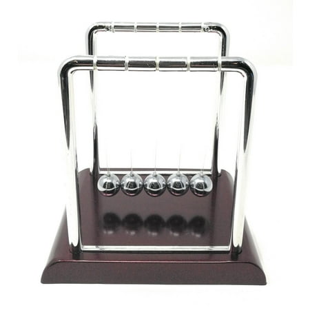 Half Price Toy - THY COLLECTIBLES Newtons Cradle Balance Balls 5 1/2 inch Desk Top Decoration Kinetic Motion Toy For Home And Office (Red 5.5
