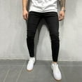 thumbnail image 5 of Mens Sweatpants Jeans Length Skin Solid Sports Pocket Full Fitness Bodybuilding Men'S Jeans Autumn And Winter,Black,3XL, 5 of 7
