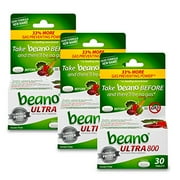 Beano Ultra 800, Gas Prevention and Digestive Enzyme Supplement, 30 CT, 3 Pack