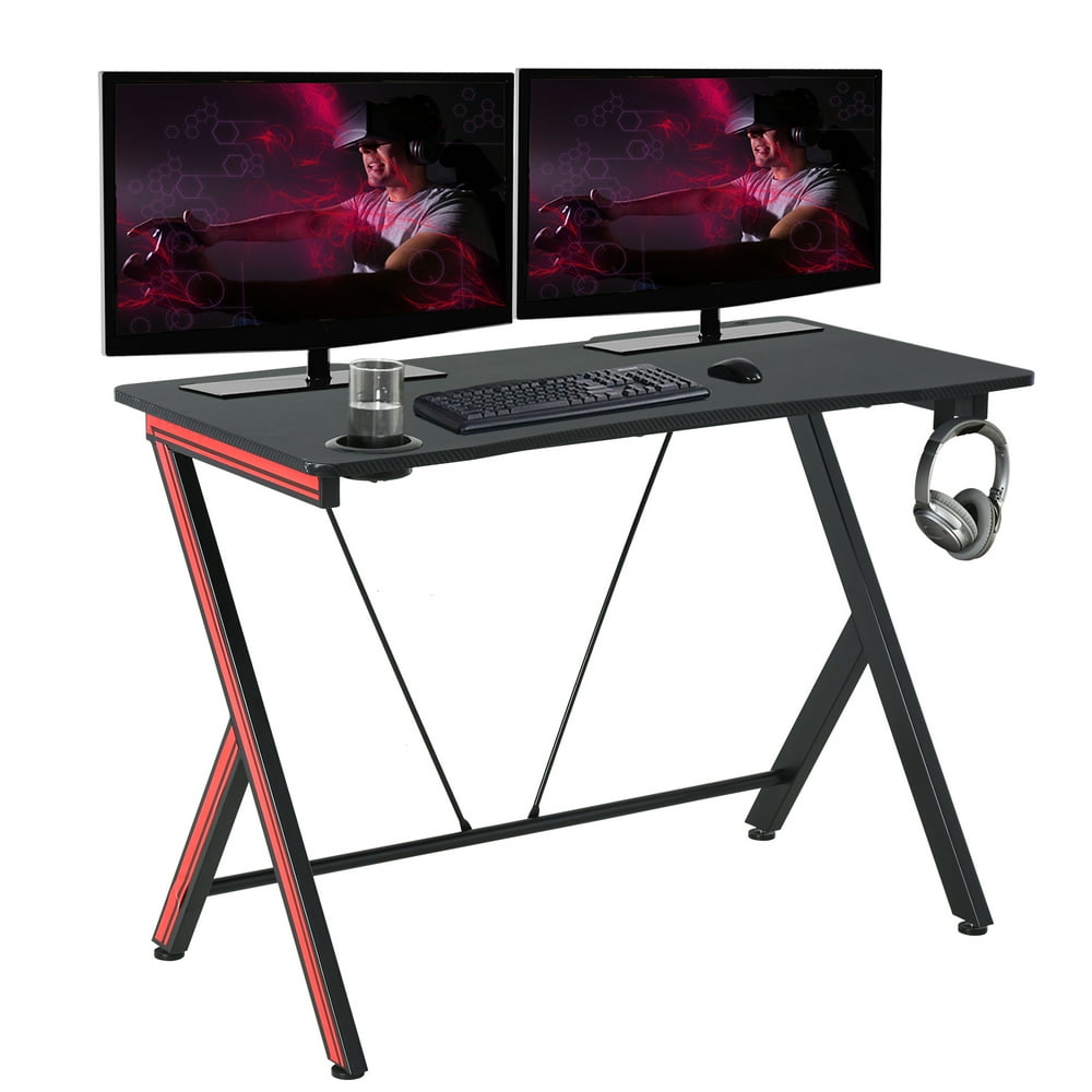 47 inch Gaming Computer Desk, Home Office Gamer Table Workstation with Cup Holder
