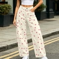 thumbnail image 6 of ClodeEU Women's High Waist Polka Dot Print Denim Pants,Casual Loose Jean Trousers ,Women's Plus M, 6 of 6