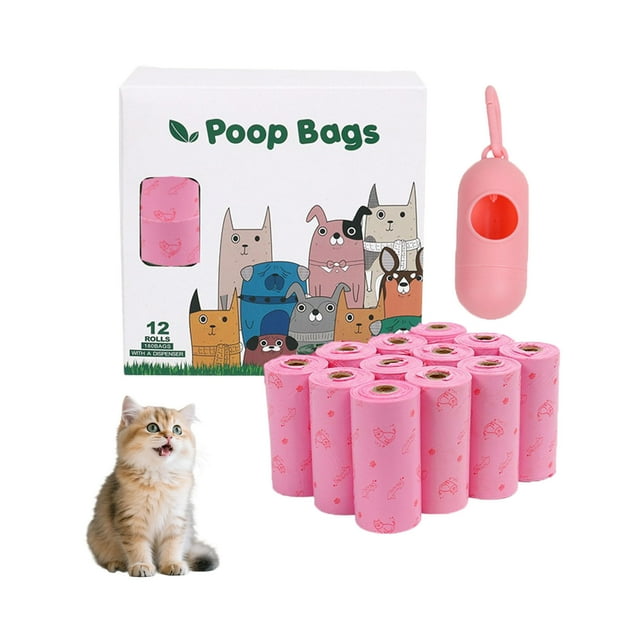 Biodegradable Pet Waste Bags with Advanced Odor Control Technology for Dog and Cat Waste Management in All Environments 12PCS