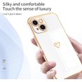 thumbnail image 3 of Compatible with iPhone 11 Case for Women Girls, Cute Love Heart Pattern Electroplated Design Full-Around Soft Slim TPU Protective Bumper Cover for iPhone 11 6.1＂ -White, 3 of 10