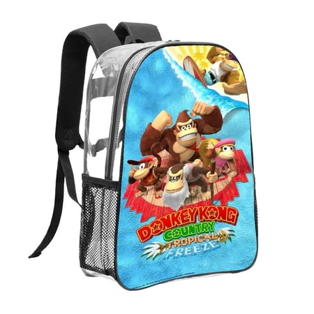 Donkey Kong Country Pattern Transparent Backpack Lightweight And fashionable Showcasing Personality And Leading The Trend