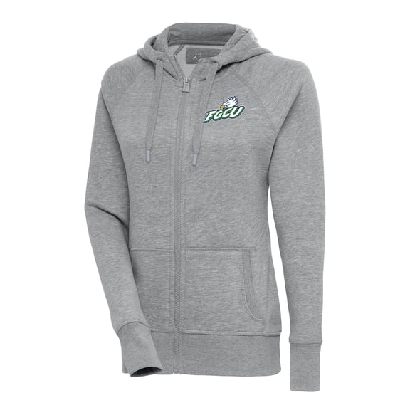 Women's Antigua Heather Gray Florida Gulf Coast Eagles Victory Full-Zip Hoodie