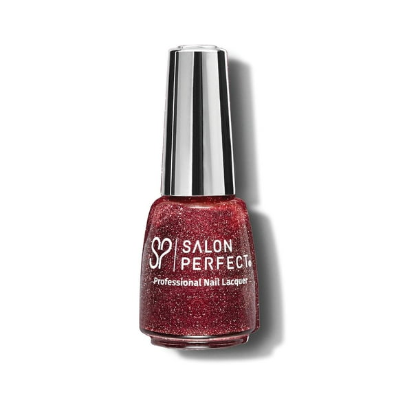 Salon Perfect Nail Polish, 371 News Flash, Red Glitter, 0.5 fl oz