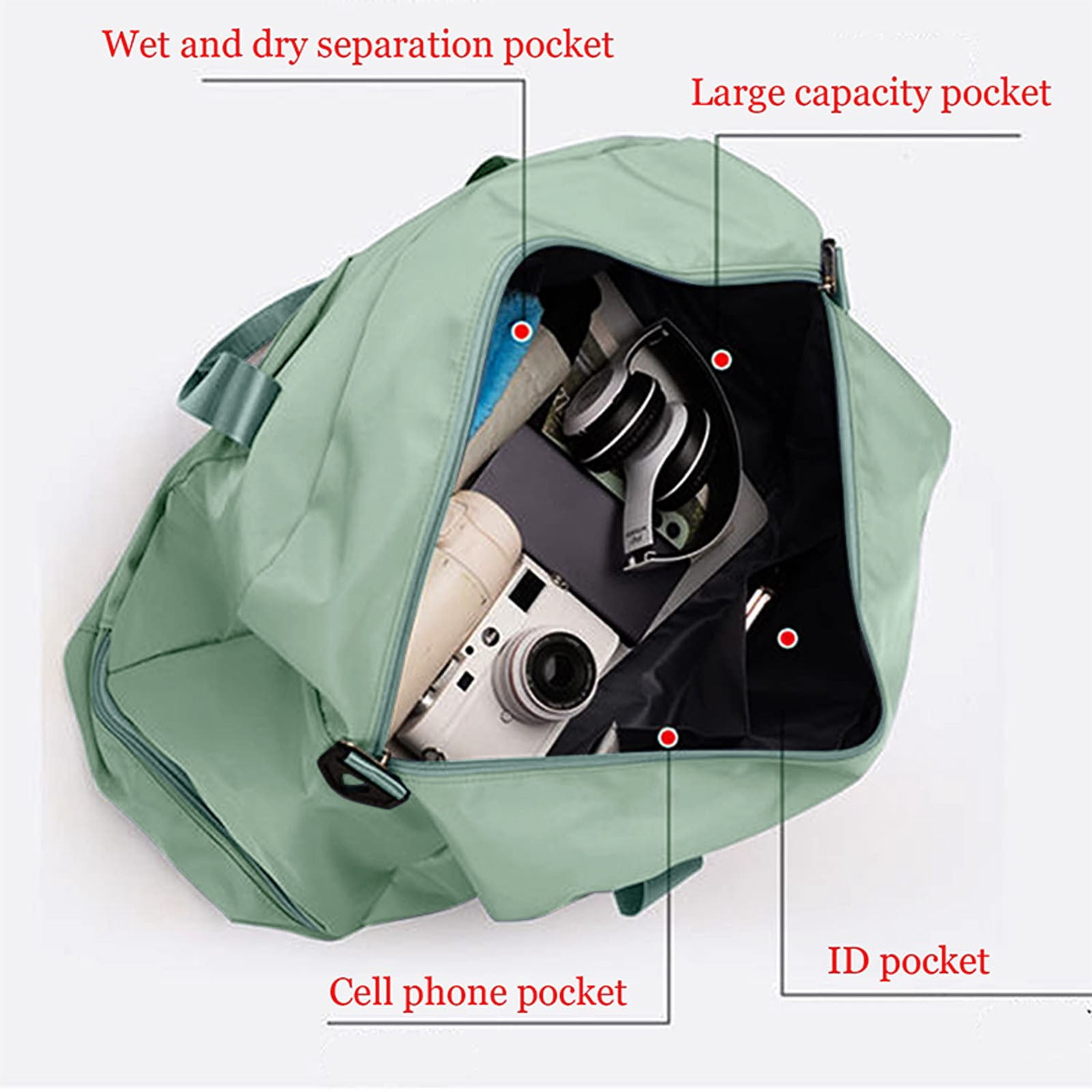 Jierger Large Capacity Gym Bag for Women Sports Travel Duffel Bag with Shoe Compartment Light Overnight Bag for Lady Travel Gym Yoga