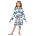 thumbnail image 6 of FORMRS Niños Bathrobe Unisex Hooded Robe Soft Plush Pajamas Sleepwear, Size 7-9T, Red Sailboats, 6 of 7