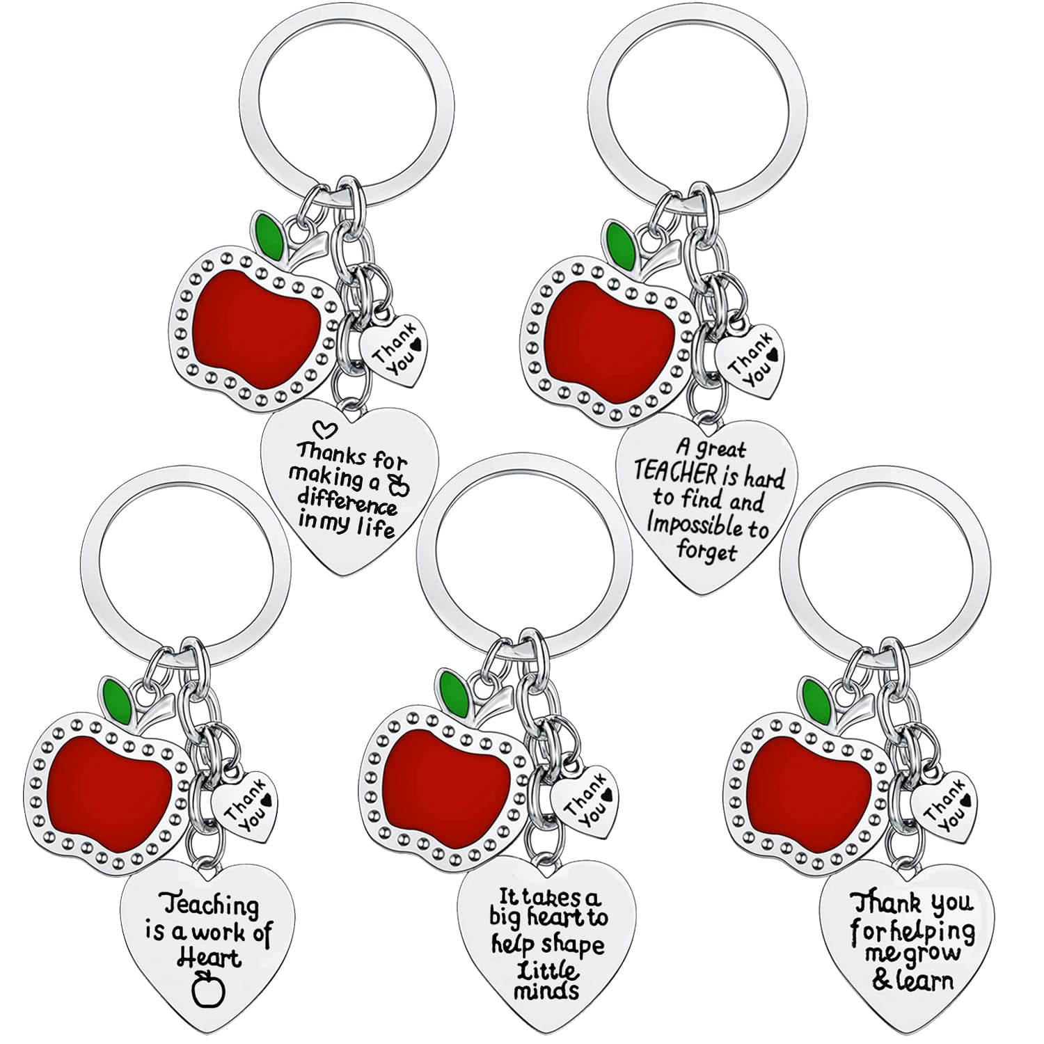 5PCs Teacher Keychains Teacher Appreciation Gifts Teacher Gifts Thank