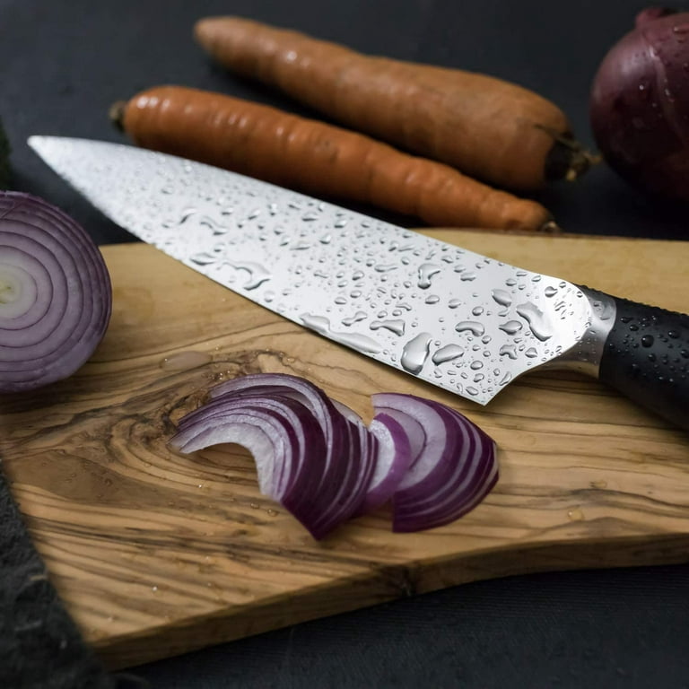 Knifesharks Chef Knife 8 inch - Japanese Super Steel - Razor Sharp, Superb  Edge Retention, Rust-Proof, Stain & Corrosion Resistant Chefs Knives