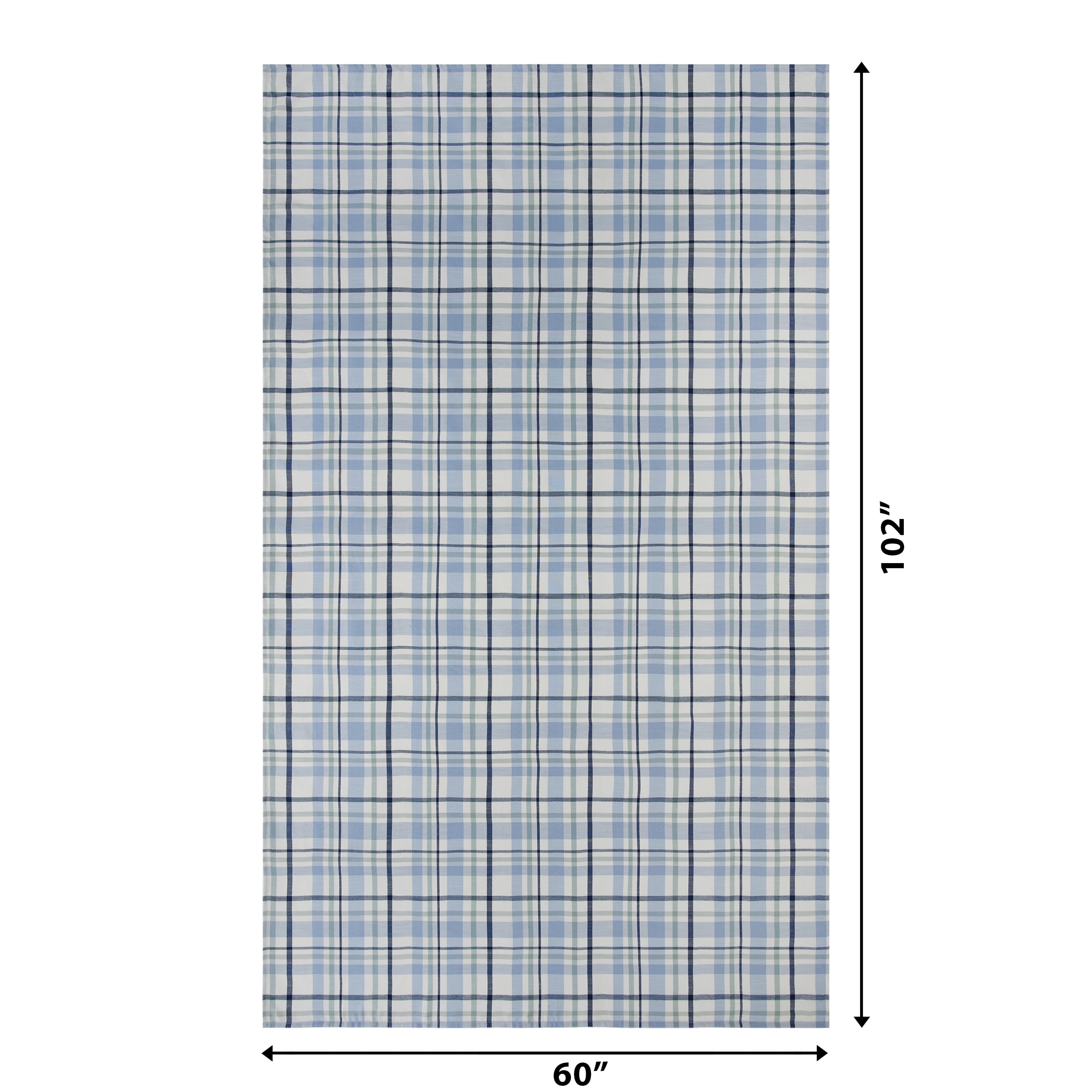 Mainstays Plaid 60” x 102” Tablecloth - Blue Multi - 100% Polyester