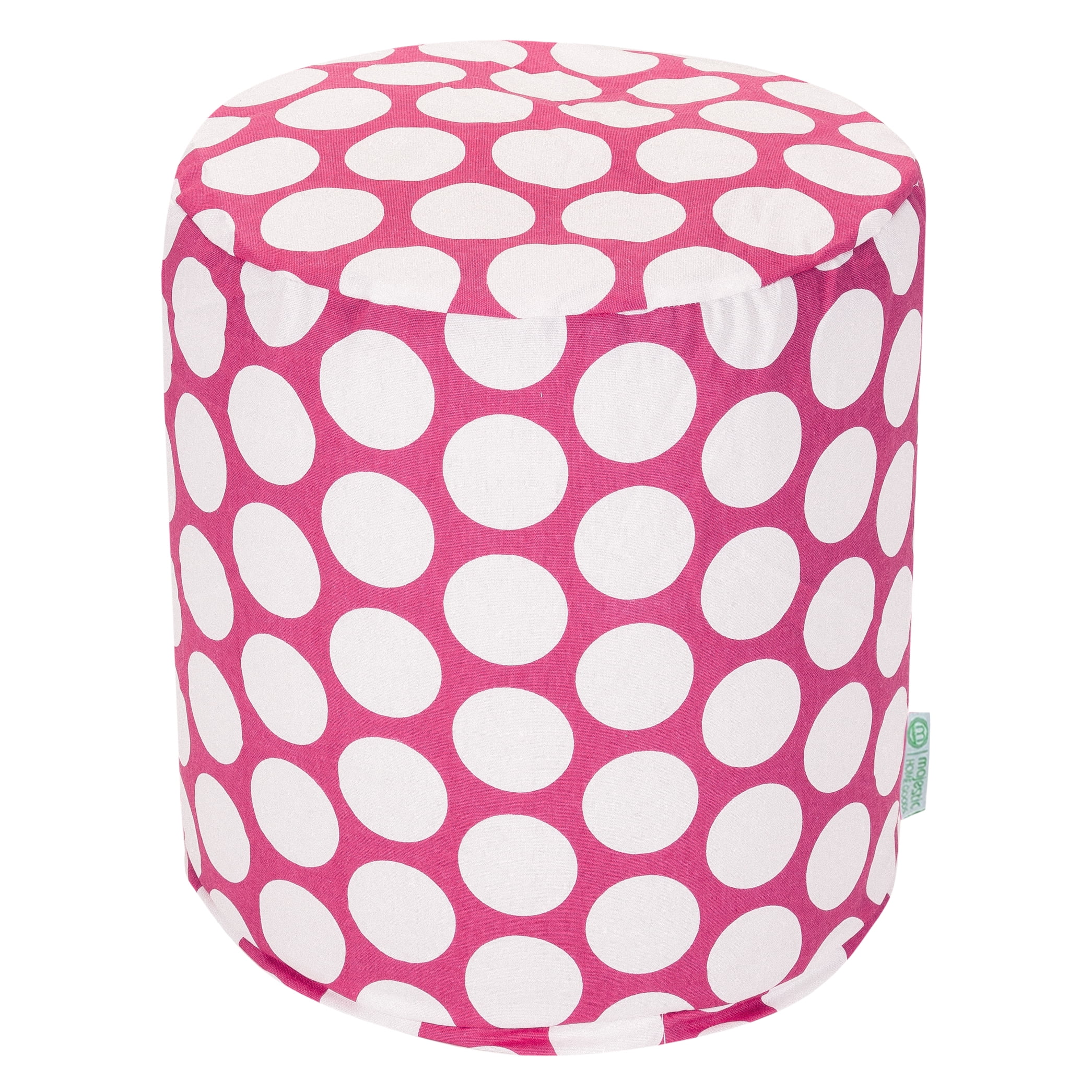 Majestic Home Goods Large Polka Dot Indoor Ottoman Pouf