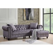 Modern & Classic Gray Velvet Sectional Sofa by Acme Adnelis 57325-2pcs