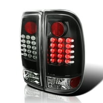 Spec-D Tuning Black LED Tail Lights Compatible with 2008-2016 Ford SuperDuty F250 F350 F450 F550, Left   Right Pair Assembly