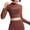 Brown, variant on Women's Mesh Crop Top Mock Neck Long Sleeve See Through Workout Yoga Shirts Clubwear Blouse