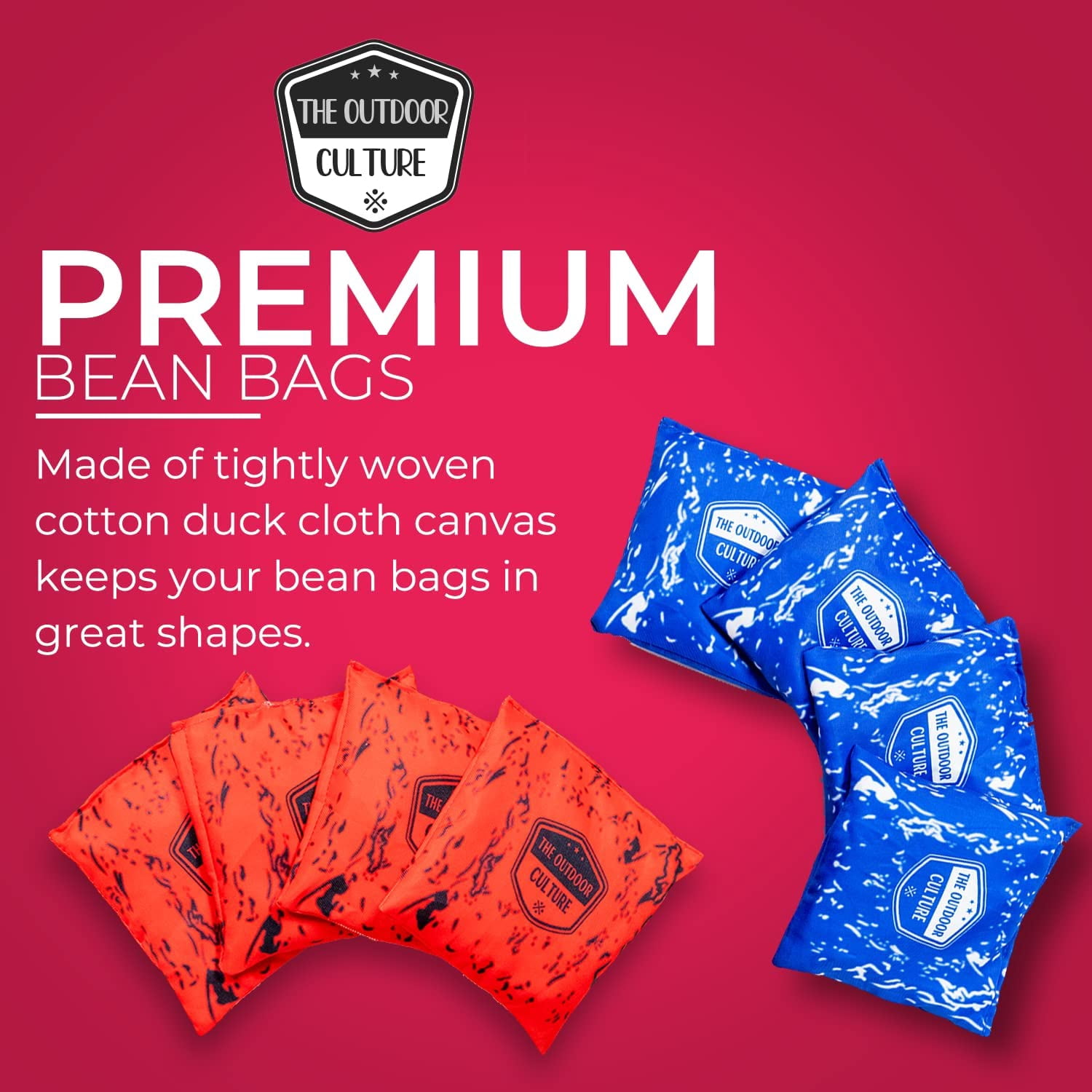 The Outdoor Culture Bean Bag Foldable Cornhole, 2 MDF boards, 8 bean bags