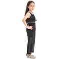thumbnail image 4 of iEFiEL Kids Girls Chiffon Maxi Jumpsuit Rhinestone Wide Leg Outfit Set,Sizes 4-14 Black 6, 4 of 7