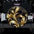 thumbnail image 2 of Golden Antique Floral Pattern Polyester Universal Spare Wheel Tire Cover Wheel Covers for Trailer RV SUV Truck Camper, 2 of 5