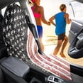 thumbnail image 4 of Uourmeti Terry Cloth Car Seat Cover Machine Washable, Compatible with Truck Seat Van, Bucket Seat Protector Fit for Sedan Vehicle, Distressed American Flag 1 Pack, 4 of 7