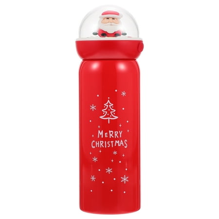 

1pc Xmas Tree Pattern Insulated Cup Doll Lid Thermal Cup Stainless Steel Cup