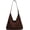 Coffee, variant on Suede Vegan Leather Crescent Shoulder Bag Women’s Tote Handbag Satchel Crossbody Purse Work Slouchy Bag