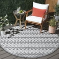 thumbnail image 2 of SAFAVIEH Cabana Ethan Geometric Indoor/Outdoor Area Rug, Black/Grey Ivory, 6'5" x 6'5" Round, 2 of 14
