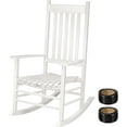 thumbnail image 2 of SPECSTAR Oversized Wooden Rocking Chair with Anti-Slip Strips for Noise Reduction, Suitable for Indoor, Porch, Garden, White, 2 of 8