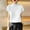 B563 White summer tops for women clearance under $5, variant on Under $5! Cagogo Womens Short Sleeve Sweaters Knitted Mock Neck Pullover Sweater Tops Business Casual Spring Outfits 2025