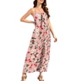 thumbnail image 4 of Women's Tropical Summer Maxi Dress Spaghetti Strap Sleeveless Monstera Leaf Print Loose Fit Flowy Long Dress Casual Beach Vacation Holiday Party Sun Dress, 4 of 9
