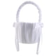 thumbnail image 1 of Cesta romántica de satén blanco con lazo para la ceremonia de boda de la niña de las flores, 1 of 4