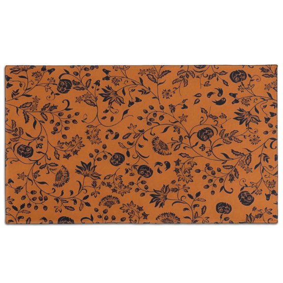 Halloween Floral Pumpkin Pattern Door Rugs,Washable Non Slip Door Mats Indoor,Decorative Door Mats,Entry Mat Indoor for Entrance,Bedroom,Kitchen,Bathroom,17"x30"