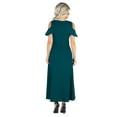thumbnail image 3 of 24/7 Comfort Apparel Women's Ruffle Cold Shoulder A Line Maxi Dress, 3 of 4