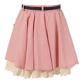 thumbnail image 2 of Richie House Little Girls Pink Ivory Lace Hem Pearl Accented Belted Skirt 5/6, 2 of 2