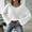 White, variant on Dolkfu Womens Sweaters Casual Black Pullover Solid Scoop Neck Bell Sleeve Sweater Women Knitted Tops,L
