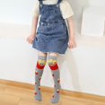 thumbnail image 4 of Girls Knee High Socks Long Socks Cute Cartoon Food-Themed Cotton Funny Tall Boot Stockings Socks for Child Kids for 3-8 Year, 1/6 Pairs, 4 of 9