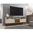 thumbnail image 2 of Camberly 62.99 TV Stand with 5 Shelves and Wine Storage in Off White and Cinnamon, 2 of 9