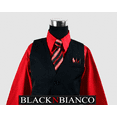 thumbnail image 2 of Boys Vest Suits Toddlers Pinstripe Red Shirt Set, 2 of 3