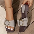 thumbnail image 2 of Sandals for Women Open Toe Slide Casual Thick Soled Thong Flat Slippers 1 Pc, 2 of 9