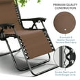 thumbnail image 5 of LammaLoe Zero Gravity Chair Set of 4, Outdoor Lounge Chairs with Cup Holder, Brown, 5 of 8