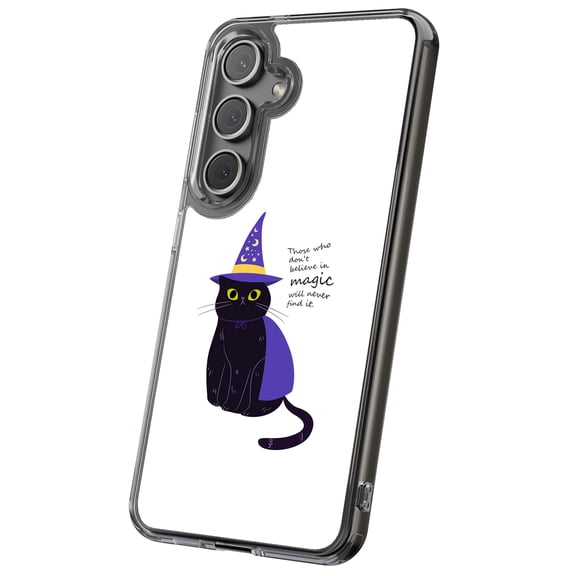 For Samsung Galaxy S10, Hybrid Clear, Witch Cat Print, USA