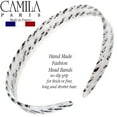 thumbnail image 3 of Camila Paris CP3468 French Headband for Women, Handmade White and Gray, Strong Hold Grip Women's Hair Band, Ligth and Very Flexible, No Slip and Durable Styling Girls Hair Accessories, Made in France, 3 of 6