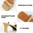 thumbnail image 4 of Deago Women's Square Toe Chunky Two Strap Open Toe Low Block Heels Sandals Slip On Shoes for Party Dating Daily 2.8 Inch, 4 of 9