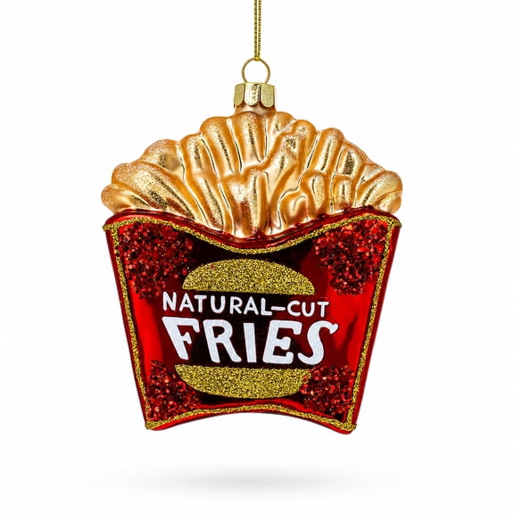 French Fries Glass Christmas Ornament