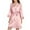 Pink, variant on hoksml Silk Pajamas for Women Fashion Casual Women Nightgowns Homewear 3/4 Sleeve Lapel V-Neck Dress Solid Color Lace Night Robes One Size